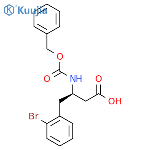 (3R)-3-{(benzyloxy)carbonylamino}-4-(2-bromophenyl)butanoic acid structure