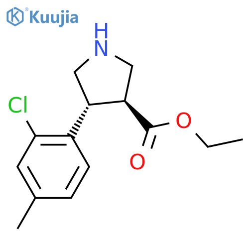 rac-ethyl (3R,4S)-4-(2-chloro-4-methylphenyl)pyrrolidine-3-carboxylate structure