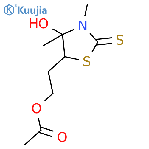 2-Thiazolidinethione,5-[2-(acetyloxy)ethyl]-4-hydroxy-3,4-dimethyl- structure