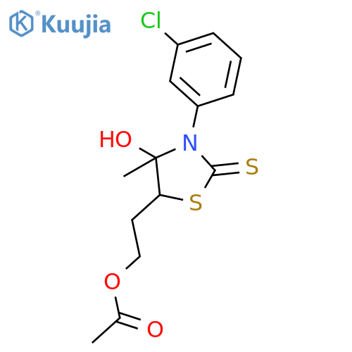 2-Thiazolidinethione,5-[2-(acetyloxy)ethyl]-3-(3-chlorophenyl)-4-hydroxy-4-methyl- structure