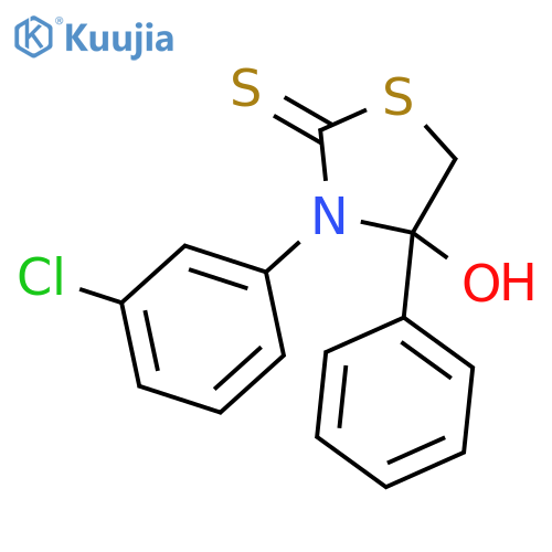 2-Thiazolidinethione,3-(3-chlorophenyl)-4-hydroxy-4-phenyl- structure