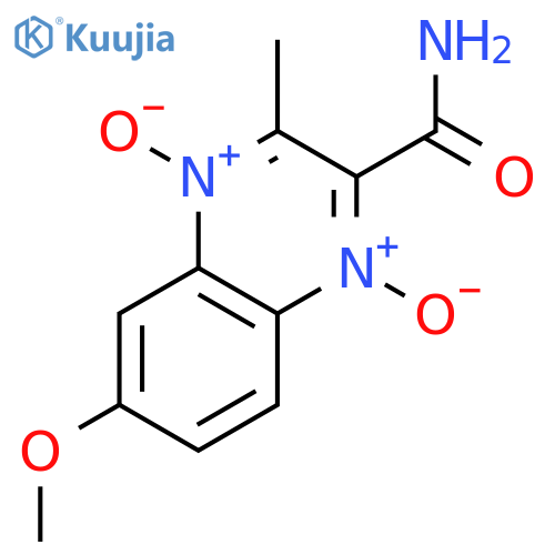 2-Quinoxalinecarboxamide, 6-methoxy-3-methyl-, 1,4-dioxide structure