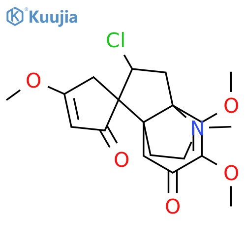 Spiro[3-cyclopentene-1,10'-[3a,7a]propano[1H]indole]-2,5'(4'H)-dione, 9'-chloro-2',3'-dihydro-4,6',7'-trimethoxy-1'-methyl-, (1R,3'aS,7'aS,9'S)- structure