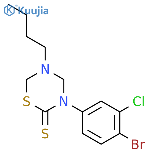2H-1,3,5-Thiadiazine-2-thione,3-(4-bromo-3-chlorophenyl)-5-butyltetrahydro- structure