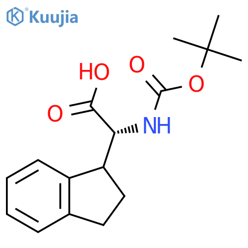 (2R)-2-{(tert-butoxy)carbonylamino}-2-(2,3-dihydro-1H-inden-1-yl)acetic acid structure