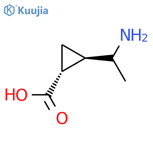 rac-(1R,2R)-2-(1-aminoethyl)cyclopropane-1-carboxylic acid structure