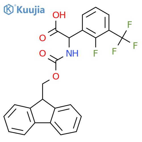 2-({(9H-fluoren-9-yl)methoxycarbonyl}amino)-2-2-fluoro-3-(trifluoromethyl)phenylacetic acid structure