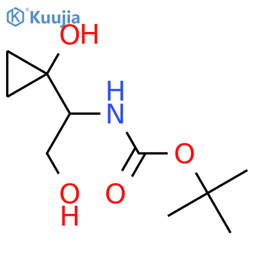 tert-butyl N-[2-hydroxy-1-(1-hydroxycyclopropyl)ethyl]carbamate structure
