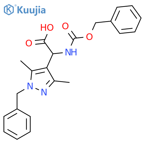 2-(1-benzyl-3,5-dimethyl-1H-pyrazol-4-yl)-2-{[(benzyloxy)carbonyl]amino}acetic acid structure