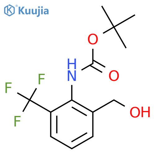 tert-butyl N-[2-(hydroxymethyl)-6-(trifluoromethyl)phenyl]carbamate structure