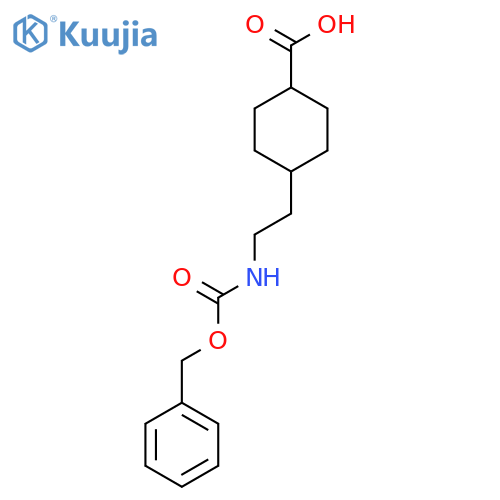 4-(2-{(benzyloxy)carbonylamino}ethyl)cyclohexane-1-carboxylic acid structure