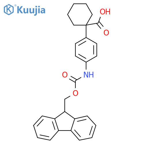 1-[4-(9H-Fluoren-9-ylmethoxycarbonylamino)phenyl]cyclohexane-1-carboxylic acid structure