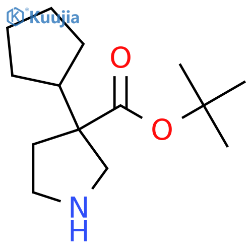 tert-butyl 3-cyclopentylpyrrolidine-3-carboxylate structure