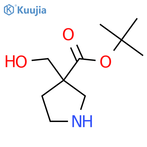 Tert-butyl 3-(hydroxymethyl)pyrrolidine-3-carboxylate structure
