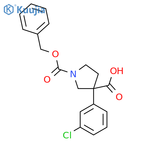 1-(benzyloxy)carbonyl-3-(3-chlorophenyl)pyrrolidine-3-carboxylic acid structure
