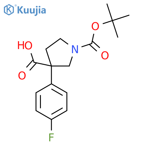 1-[(Tert-butoxy)carbonyl]-3-(4-fluorophenyl)pyrrolidine-3-carboxylic acid structure