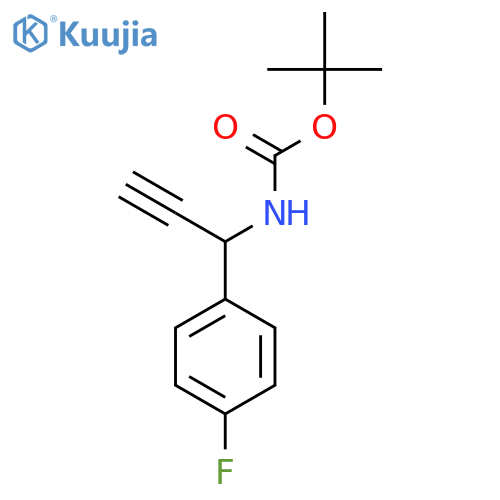 tert-butyl N-1-(4-fluorophenyl)prop-2-yn-1-ylcarbamate structure