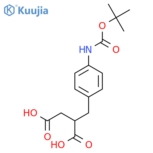 2-(4-{(tert-butoxy)carbonylamino}phenyl)methylbutanedioic acid structure