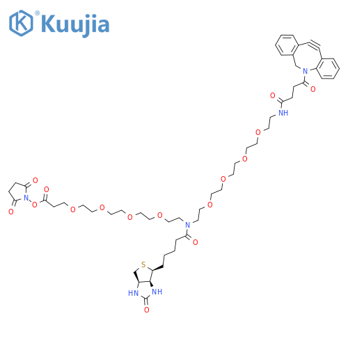 N-(DBCO-PEG4)-N-Biotin-PEG4-NHS structure