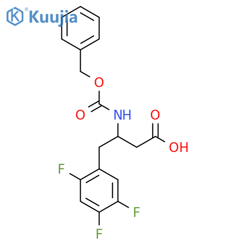 3-{(benzyloxy)carbonylamino}-4-(2,4,5-trifluorophenyl)butanoic acid structure