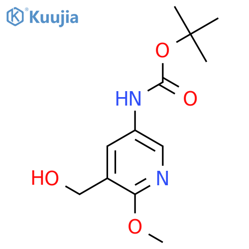 tert-butyl N-[5-(hydroxymethyl)-6-methoxypyridin-3-yl]carbamate structure