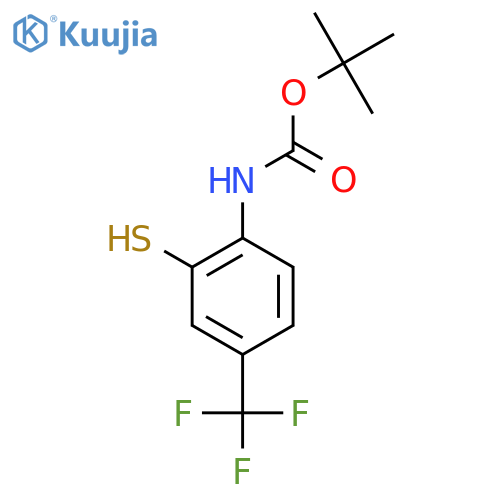 tert-butyl N-[2-sulfanyl-4-(trifluoromethyl)phenyl]carbamate structure