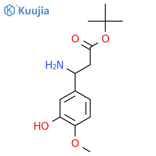Tert-butyl 3-amino-3-(3-hydroxy-4-methoxyphenyl)propanoate structure