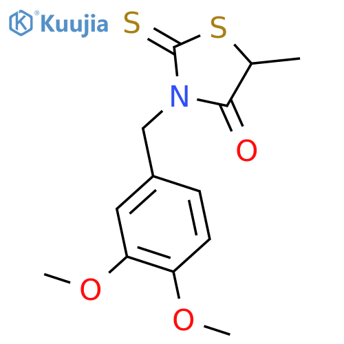 4-Thiazolidinone,3-[(3,4-dimethoxyphenyl)methyl]-5-methyl-2-thioxo- structure