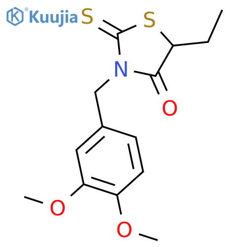 4-Thiazolidinone,3-[(3,4-dimethoxyphenyl)methyl]-5-ethyl-2-thioxo- structure