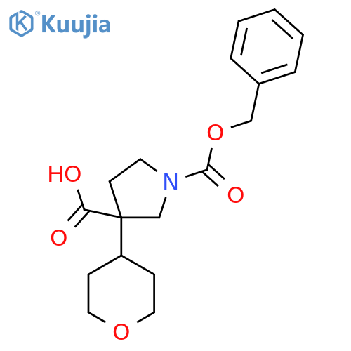 1-[(Benzyloxy)carbonyl]-3-(oxan-4-yl)pyrrolidine-3-carboxylic acid structure