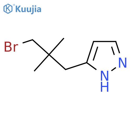 5-(3-bromo-2,2-dimethylpropyl)-1H-pyrazole structure