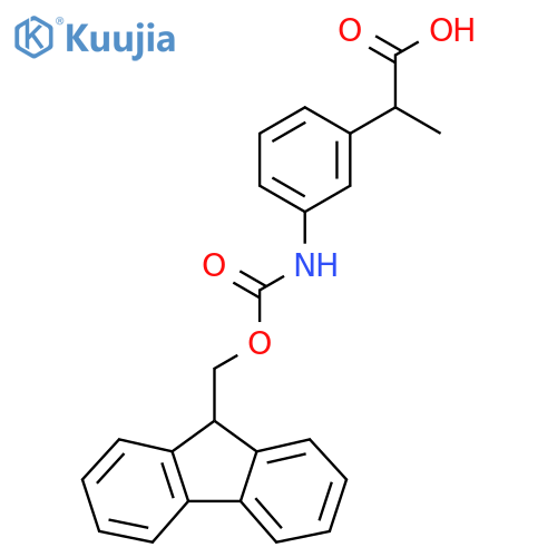 2-[3-({[(9H-fluoren-9-yl)methoxy]carbonyl}amino)phenyl]propanoic acid structure