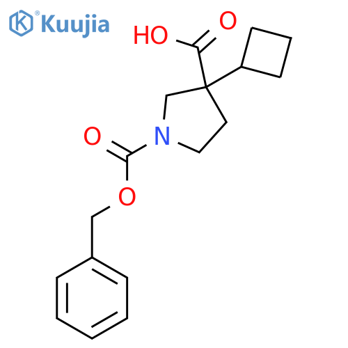 1-(benzyloxy)carbonyl-3-cyclobutylpyrrolidine-3-carboxylic acid structure