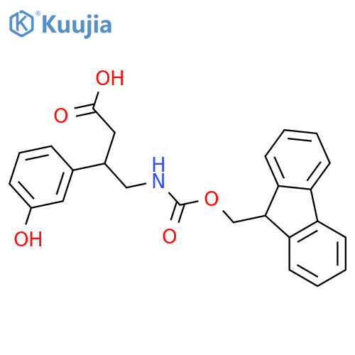 4-({(9H-fluoren-9-yl)methoxycarbonyl}amino)-3-(3-hydroxyphenyl)butanoic acid structure