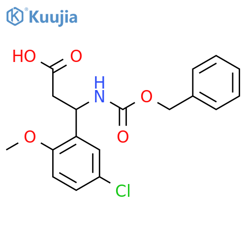 3-{(benzyloxy)carbonylamino}-3-(5-chloro-2-methoxyphenyl)propanoic acid structure
