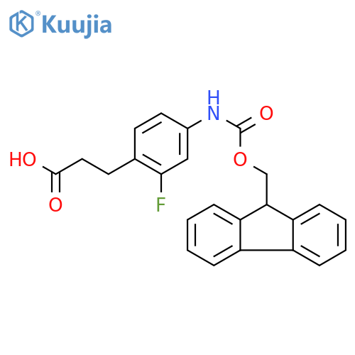 3-[4-(9H-Fluoren-9-ylmethoxycarbonylamino)-2-fluoro-phenyl]-propionic acid structure