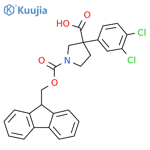 3-(3,4-dichlorophenyl)-1-{(9H-fluoren-9-yl)methoxycarbonyl}pyrrolidine-3-carboxylic acid structure