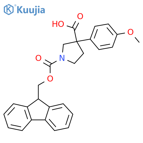 1-{[(9H-fluoren-9-yl)methoxy]carbonyl}-3-(4-methoxyphenyl)pyrrolidine-3-carboxylic acid structure