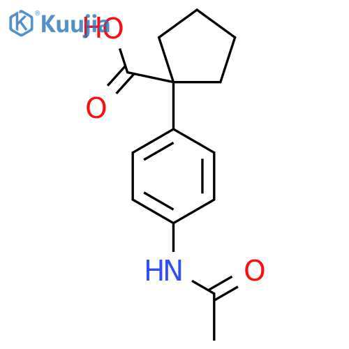 1-(4-Acetamidophenyl)cyclopentane-1-carboxylic acid structure