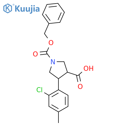 1-(benzyloxy)carbonyl-4-(2-chloro-4-methylphenyl)pyrrolidine-3-carboxylic acid structure