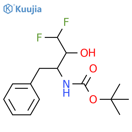 tert-butyl N-(4,4-difluoro-3-hydroxy-1-phenylbutan-2-yl)carbamate structure