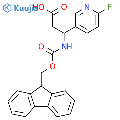 3-({(9H-fluoren-9-yl)methoxycarbonyl}amino)-3-(6-fluoropyridin-3-yl)propanoic acid structure