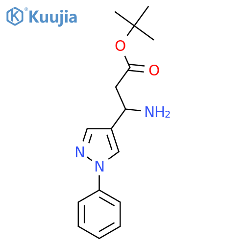 tert-butyl 3-amino-3-(1-phenyl-1H-pyrazol-4-yl)propanoate structure