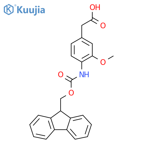 2-[4-(9H-Fluoren-9-ylmethoxycarbonylamino)-3-methoxyphenyl]acetic acid structure