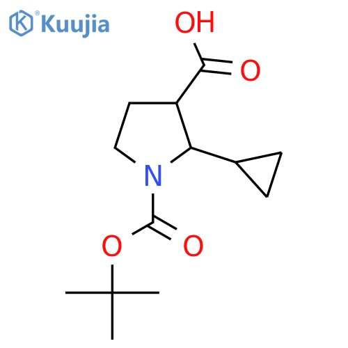 1-(tert-butoxy)carbonyl-2-cyclopropylpyrrolidine-3-carboxylic acid structure