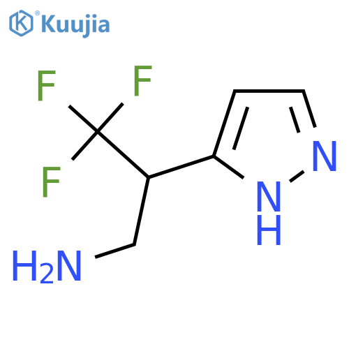 3,3,3-trifluoro-2-(1H-pyrazol-5-yl)propan-1-amine structure