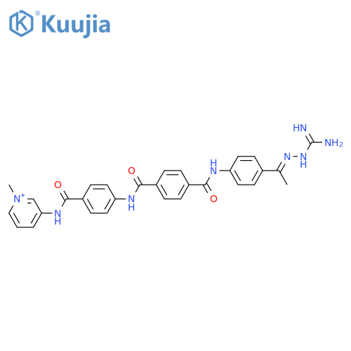 Pyridinium,3-[[4-[[4-[[[4-[1-[2-(aminoiminomethyl)hydrazinylidene]ethyl]phenyl]amino]carbonyl]benzoyl]amino]benzoyl]amino]-1-methyl- structure