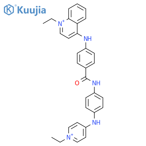 Quinolinium,1-ethyl-4-[[4-[[[4-[(1-ethylpyridinium-4-yl)amino]phenyl]amino]carbonyl]phenyl]amino]- structure