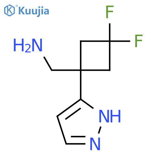3,3-difluoro-1-(1H-pyrazol-5-yl)cyclobutylmethanamine structure