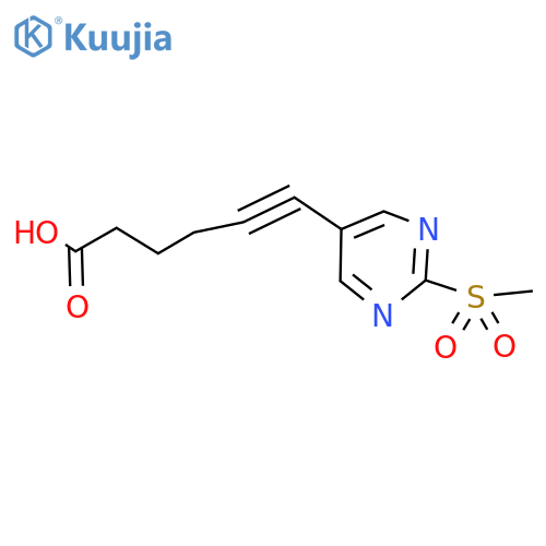 6-(2-(Methylsulfonyl)pyrimidin-5-yl)hex-5-ynoic acid structure